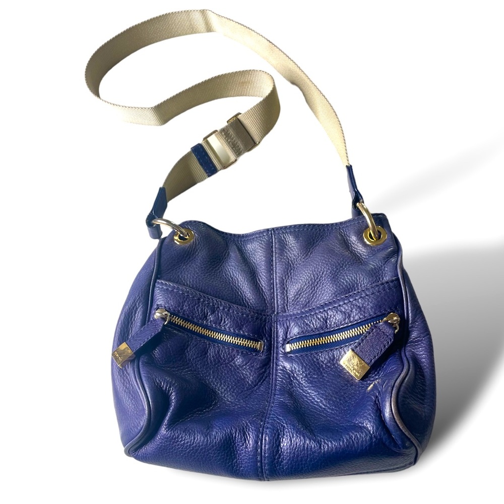 ✨ Michael Kors Leather vintage crossbody tote handbag Blue